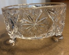 Cut Lead Crystal Footed Trumpet Vase with Pinwheel and Fan Motif — listing 6