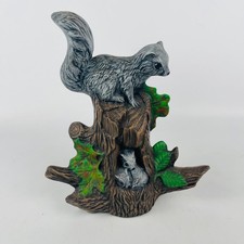 Hand-Painted Ceramic Squirrel Figurine with Blue Floral Motif and Gilt Acorn, listing 4