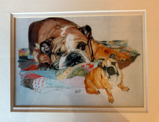 Original Pop Art Acrylic Painting of an English Bulldog on Canvas, 24" x 24", Signed S. Wian