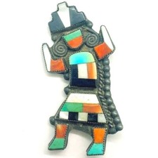 Native American Sterling Silver Turquoise Pendant on Rope Chain Necklace — listing 5