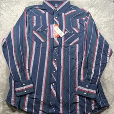 Lot of Men's Western Pearl Snap Shirts (Plaid, Striped, Scenic Print) — listing 3
