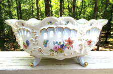 Reticulated Porcelain Decorative Plate with Floral Still Life and Gold Rim — listing 4