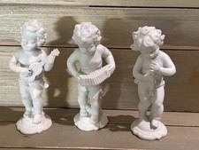 White Bisque Porcelain Cherub Angel Figurine with Flower Basket — listing 6