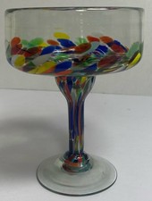 Hand-Blown Green-Tinted Margarita Glass with Controlled Bubbles — listing 5
