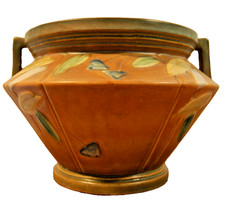 Roseville Pottery Futura Jardiniere 616-6 with Geometric Leaf Design