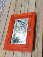 Vintage Pine Two-Door Wall-Mount Cabinet with Scalloped Gallery and Raised-Panel Doors — listing 4