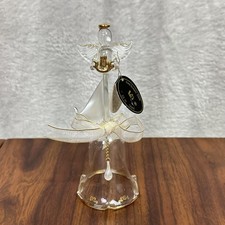 Frosted and Clear Glass Angel Bell Figurine