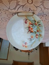 Hand-Painted Porcelain Cherry-Motif Pitcher with Gilt Scalloped Rim — listing 2