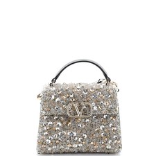 Valentino Garavani Sequin-Detail Long-Sleeve Crepe Mini Dress Black — listing 3
