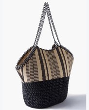 Stella McCartney Falabella Mini Tote Crossbody Bag, Metallic Navy Crackle, listing 5