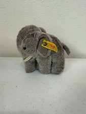 Steiff Cream Cotton Terry Plush Elephant with Blue Polka Dot Bandana, Article 221927, Button in Ear — listing 4