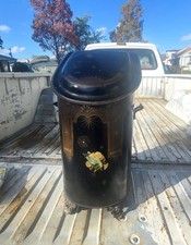 Antique Toleware Coal Hod / Purdonium with Hand-Painted Floral Decoration — listing 4