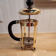 Vintage Gold-Tone French Press Coffee Maker with Pyrex Glass Carafe, 8-Cup — listing 3
