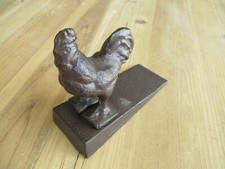 Antique Cast Iron Figural Rooster Match Holder / Salt Cellar on Wheel Base — listing 5