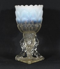 Northwood Beads and Bark Blue Opalescent Vase — listing 2