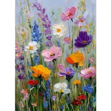 Paint by Numbers Kit for Adults - Wildflower Meadow Mountain Sunset Scene, 16x20 inch Canvas — listing 4
