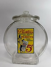 Planters Salted Peanuts Embossed Glass Counter Display Jar with Lid — listing 2