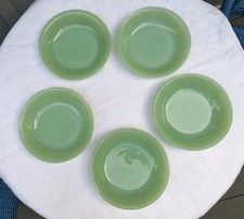 Fire-King Jane Ray Jadeite 12-Piece Set with Fiesta Yellow Plates, listing 5
