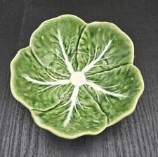 Vintage Yellow Majolica-Style Cabbage Leaf Bowl with White Vein Detail — listing 5