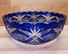 Cobalt Blue Cut-to-Clear Crystal Decorative Egg Paperweight — listing 5