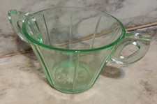 Green Uranium Depression Glass Double-Handled Open Sugar Bowl — listing 2