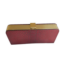 Hobo International Metallic Gold Leather Pleated Fold-Over Clutch Bag — listing 4