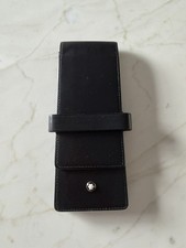 Montblanc Black Leather Zip Pouch / Clutch with Wristlet Strap — listing 5