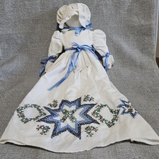 Handmade Pillowcase Doll with Floral Embroidery and Lace Bonnet — listing 6
