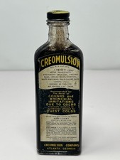 Vintage Creomulsion Cough Medicine Embossed Clear Glass Bottle — listing 5