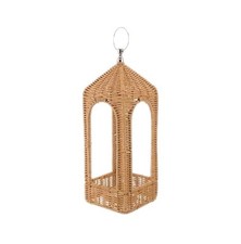 Set of 2 Woven Rattan Lantern Baskets with Open Flared Design