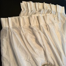 Pinch Pleat Sheer Linen-Look Curtain Panels on Rod, Neutral Cream/Ivory — listing 6
