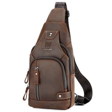Sport Crossbody Sling Backpack with Red/Black Geometric Print — listing 3