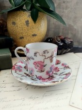 Lefton Bone China 'To Grandma With Love' Floral Basket Vase with Handle — listing 4