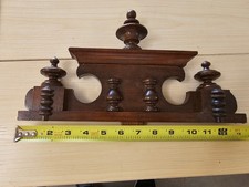 Antique Wall Clock with Gold and White Porcelain Dial, Walnut Case with Turned Columns and Ornate Brass Trim — listing 4