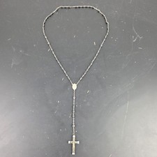 Vintage Catholic Rosary with Black Wood Beads and Crucifix — listing 3