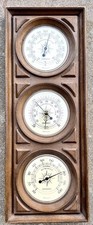 Vintage Springfield Instruments Three-Dial Weather Station Wall-Mount Thermometer Barometer Hygrometer — listing 3