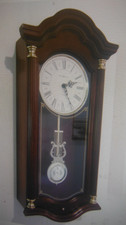 Howard Miller Oak Octagon Schoolhouse-Style Chiming Wall Clock with Pendulum — listing 6