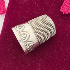 Antique Simons Brothers Sterling Silver Thimble, Patented Dec 3 1889, Size 9