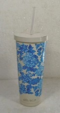 The Pioneer Woman Stainless Steel Insulated Travel Tumbler with Handle, Mint Floral — listing 5