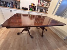 Double Pedestal Queen Anne Style Extension Dining Table with Pad Feet — listing 6