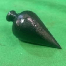Antique 1800s Cast Iron Conical Plumb Bob with Wire Loop, 6 inch — listing 4