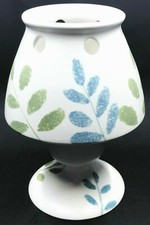 Ceramic Textured Egg-Shaped Tealight Candle Holder / Oil Warmer with Floral Motif Yes, there's a stamped or painted mark — listing 6
