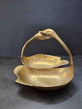 Vintage GATCO Solid Brass Swan Trinket Dish