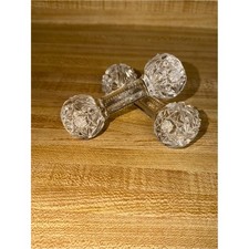 Antique Cut Crystal Glass Knife Rest, Dumbbell Form with Hobnail & Diamond Cutting
