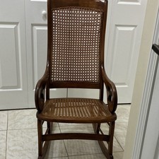 Antique Victorian Lincoln Rocker with Scrolled Arms and Tapestry Upholstery — listing 6