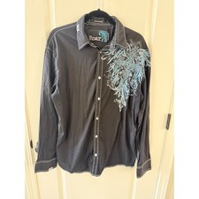 Roar "Strength Refined" Men's Embroidered Plaid Western Shirt, Size XXL