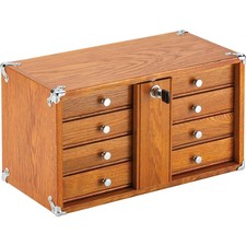 Vintage Oak Multi-Drawer Chest / Collector's Cabinet with Ceramic Knobs — listing 3
