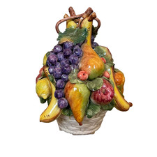 Italian Ceramic Reticulated Basket with Molded Fruit Centerpiece Yes - says 'Italy' or 'Made in Italy' — listing 2