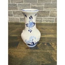 Delft bud Delft Blue Hand-Painted Windmill Bud Vase — listing 4