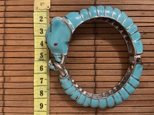 Vintage Gold-Tone Curb Chain Necklace with Turquoise Enamel Freeform Stations — listing 3